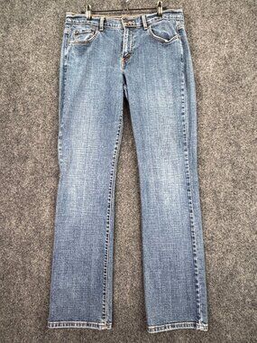 Levis 505 Straight Leg Jeans Womens 10L Medium Wash Blue Denim Stretch Pants